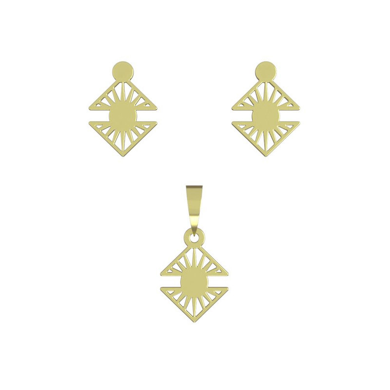 نیم ست طلا 18 عیار زنانه مدوپد مدل هندسی کد NA15011 نیم ست طلا 18 عیار زنانه مدوپد مدل هندسی کد NA15011