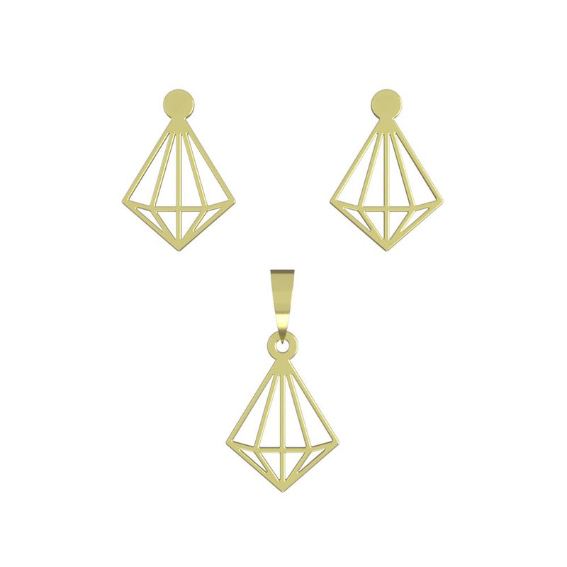 نیم ست طلا 18 عیار زنانه مدوپد مدل الماس کد NA15014