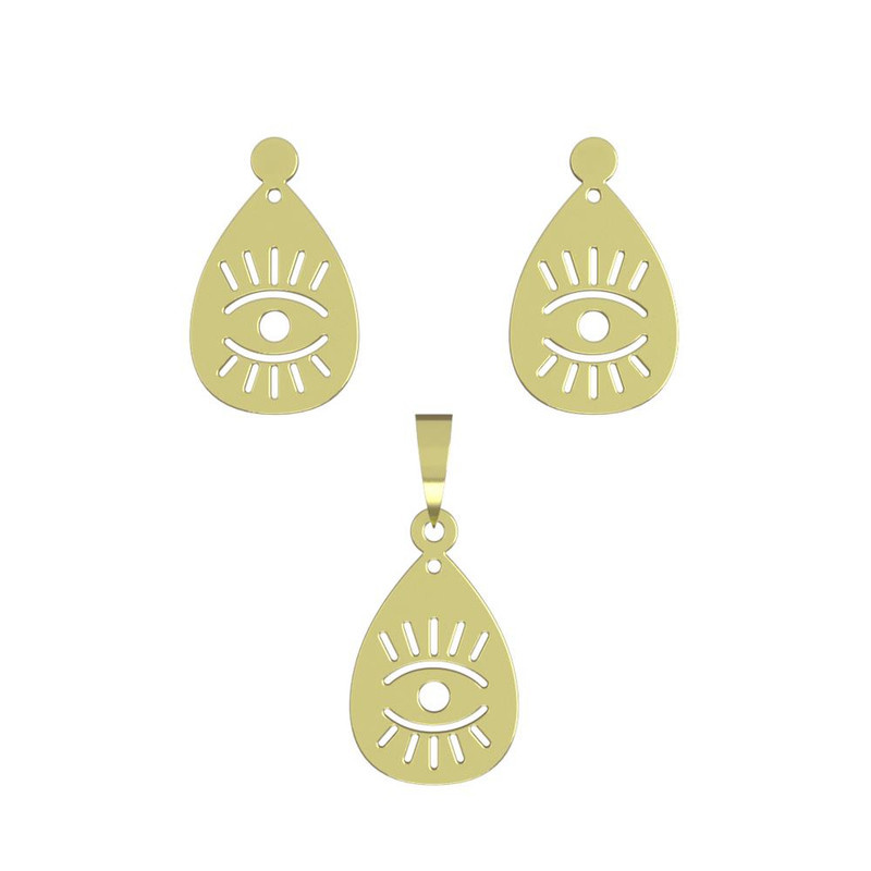 نیم ست طلا 18 عیار زنانه مدوپد مدل چشم کد NA15016