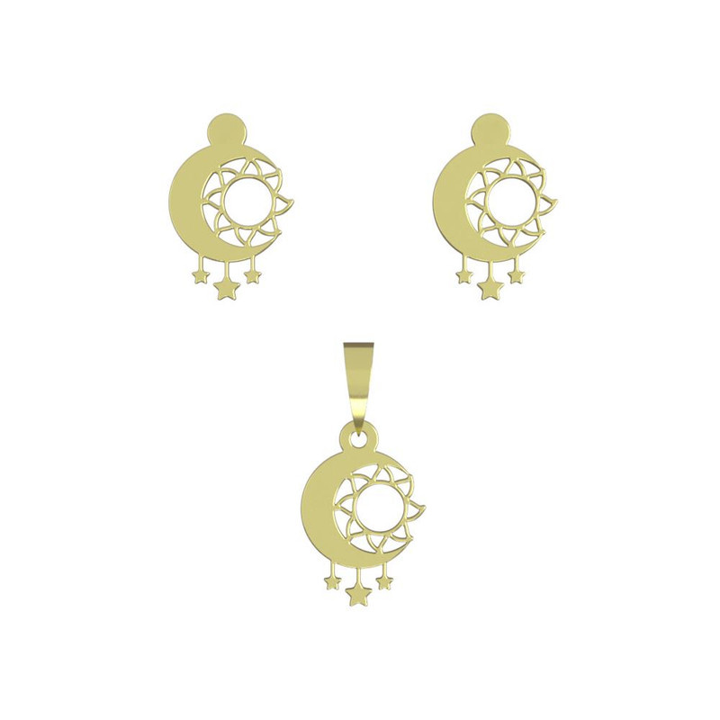 نیم ست طلا 18 عیار زنانه مدوپد مدل ماه کد NA15020