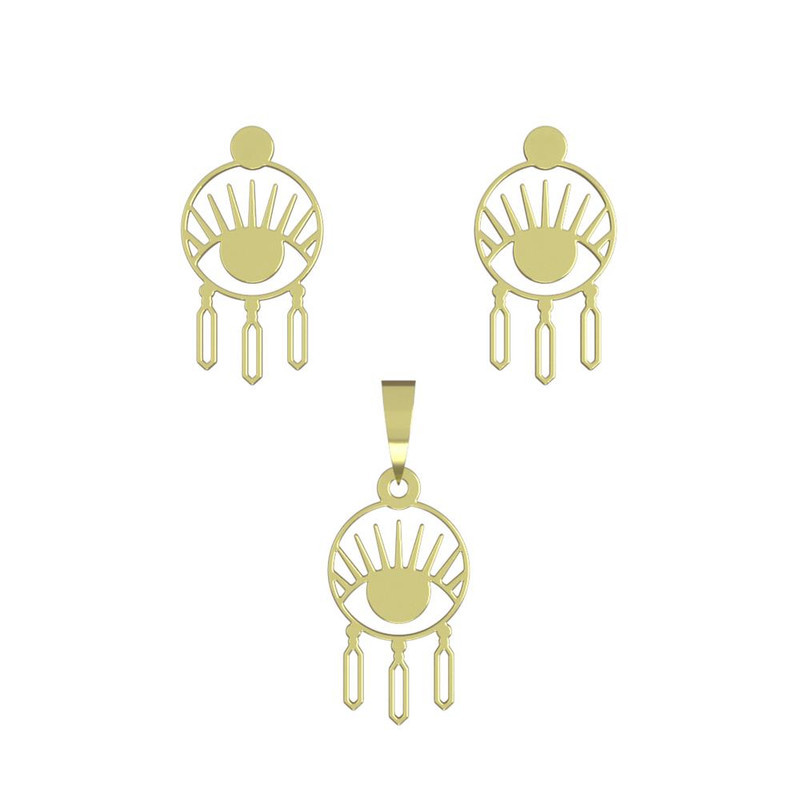 نیم ست طلا 18 عیار زنانه مدوپد مدل چشم کد NA15025 نیم ست طلا 18 عیار زنانه مدوپد مدل چشم کد NA15025