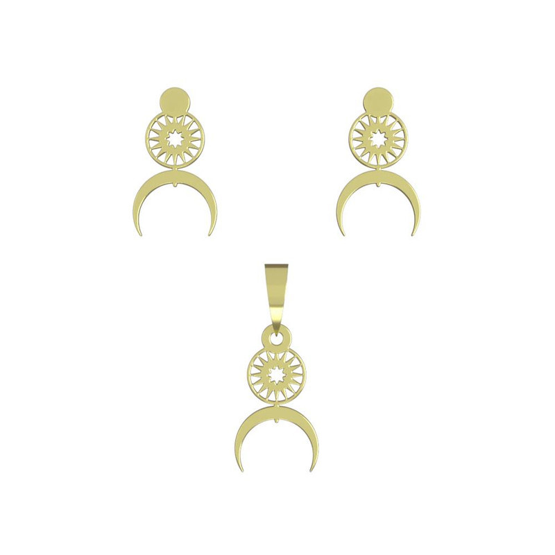 نیم ست طلا 18 عیار زنانه مدوپد مدل ماه کد NA15029