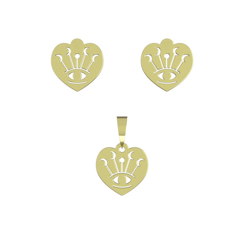 نیم ست طلا 18 عیار زنانه مدوپد مدل چشم کد NA15037 نیم ست طلا 18 عیار زنانه مدوپد مدل چشم کد NA15037