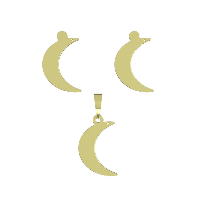 نیم ست طلا 18 عیار زنانه مدوپد مدل ماه کد NA15074