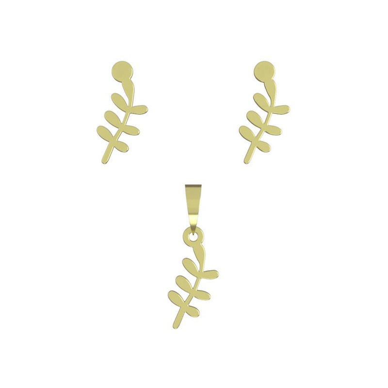 نیم ست طلا 18 عیار زنانه مدوپد مدل برگ کد NA15076 نیم ست طلا 18 عیار زنانه مدوپد مدل برگ کد NA15076