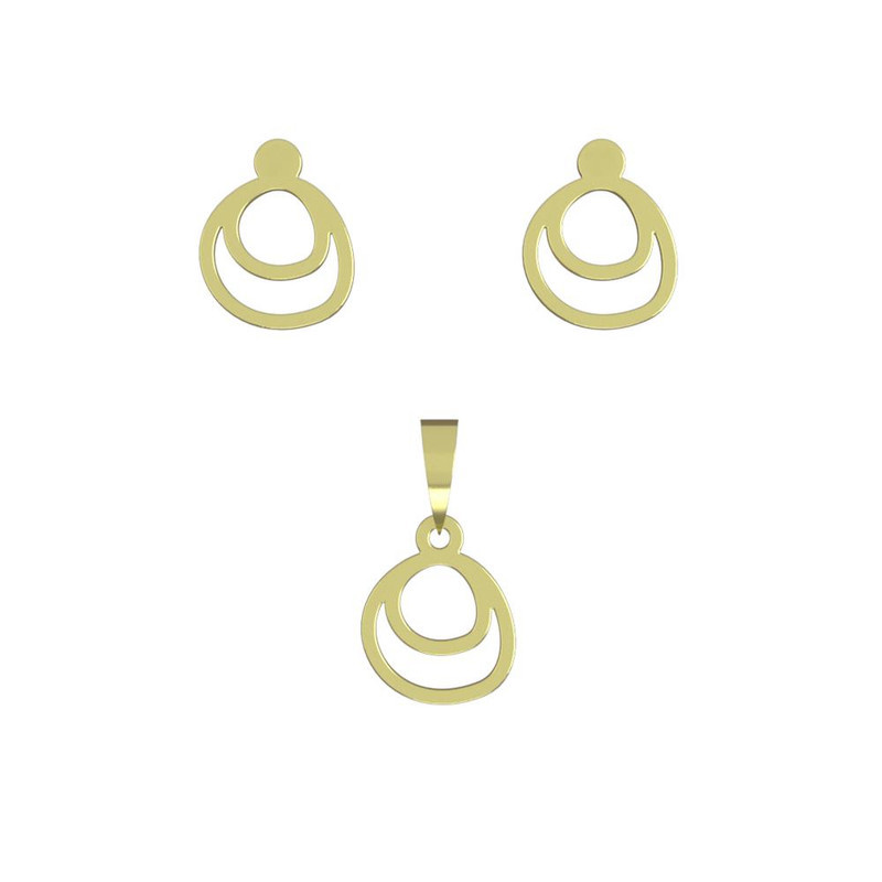 نیم ست طلا 18 عیار زنانه مدوپد مدل دایره کد NA15086 نیم ست طلا 18 عیار زنانه مدوپد مدل دایره کد NA15086