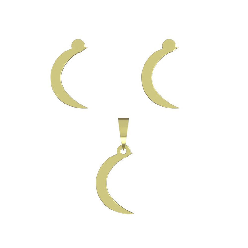 نیم ست طلا 18 عیار زنانه مدوپد مدل ماه کد NA15091