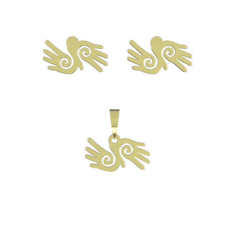 نیم ست طلا 18 عیار زنانه مدوپد مدل دست کد NA15092 نیم ست طلا 18 عیار زنانه مدوپد مدل دست کد NA15092