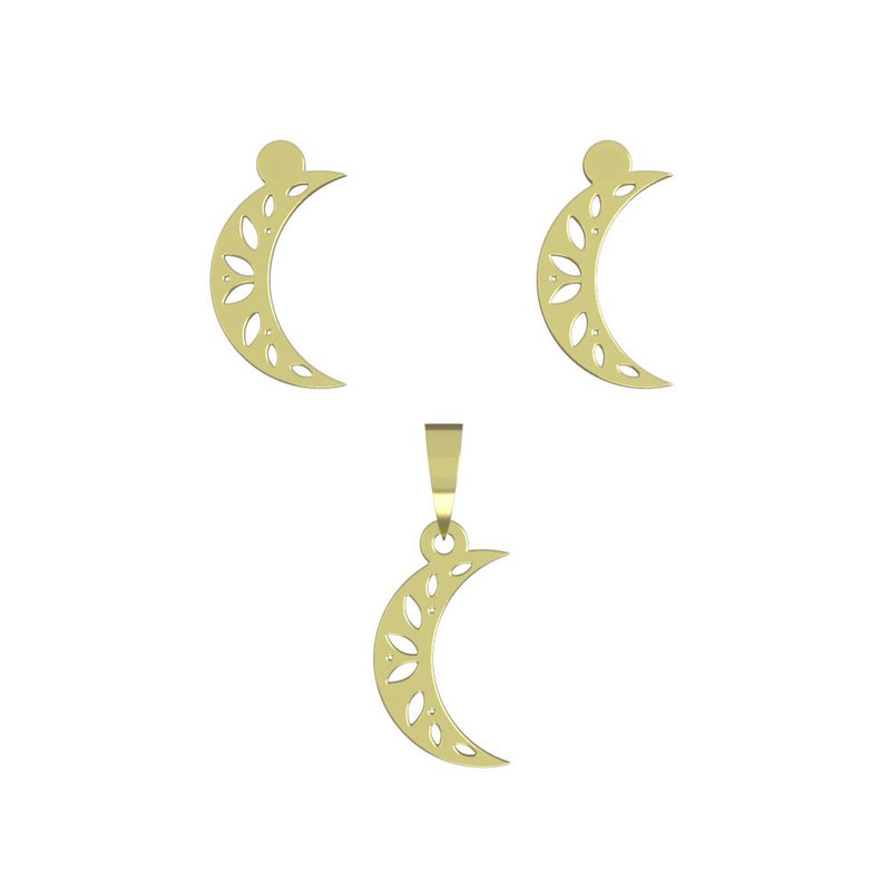 نیم ست طلا 18 عیار زنانه مدوپد مدل ماه کد NA15096