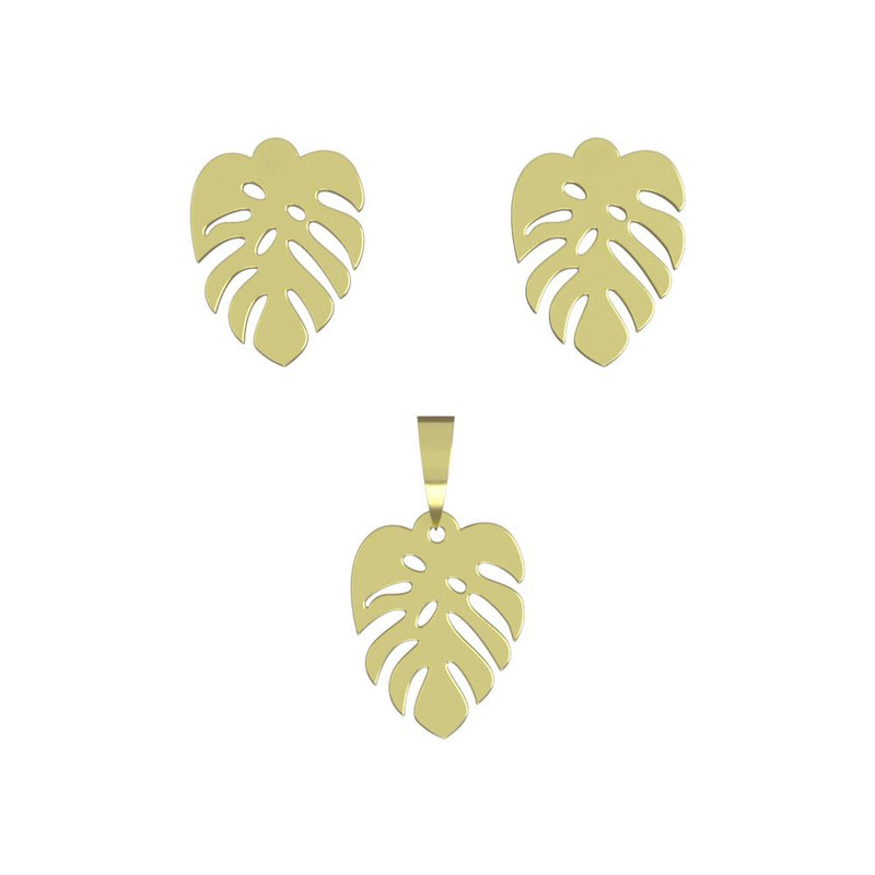 نیم ست طلا 18 عیار زنانه مدوپد مدل برگ کد NA15202 نیم ست طلا 18 عیار زنانه مدوپد مدل برگ کد NA15202