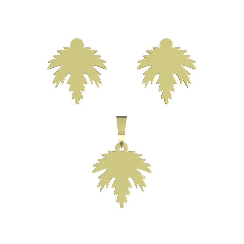 نیم ست طلا 18 عیار زنانه مدوپد مدل برگ کد NA15201 نیم ست طلا 18 عیار زنانه مدوپد مدل برگ کد NA15201