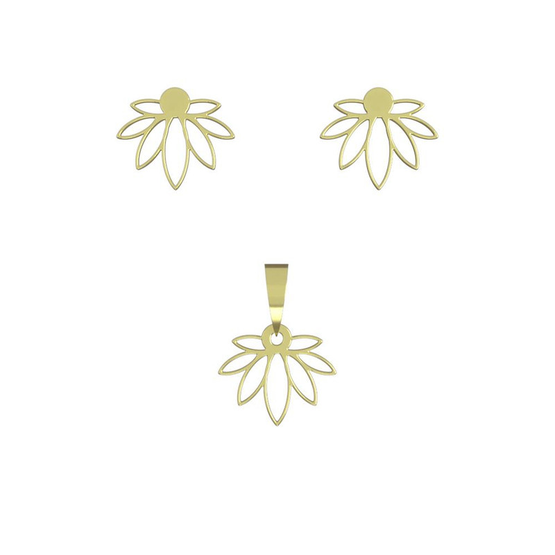 نیم ست طلا 18 عیار زنانه مدوپد مدل برگ کد NA15224 نیم ست طلا 18 عیار زنانه مدوپد مدل برگ کد NA15224