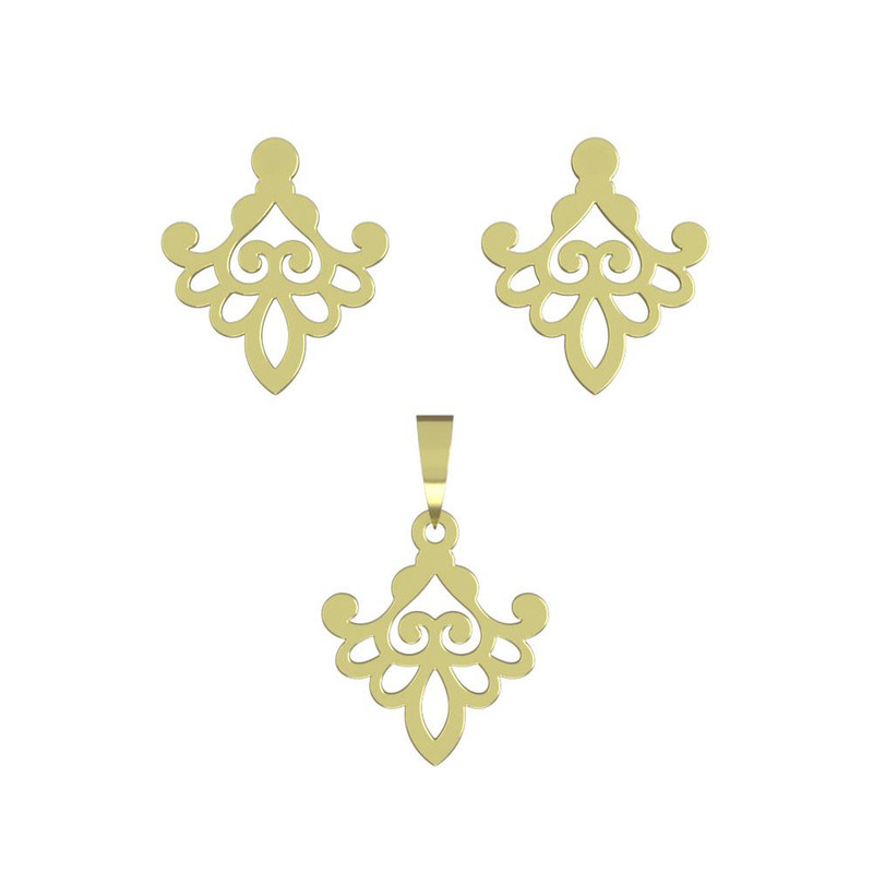 نیم ست طلا 18 عیار زنانه مدوپد مدل اسلیمی کد NA15241