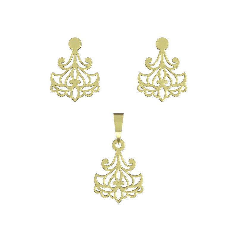 نیم ست طلا 18 عیار زنانه مدوپد مدل اسلیمی کد NA15268 نیم ست طلا 18 عیار زنانه مدوپد مدل اسلیمی کد NA15268