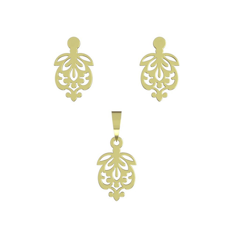 نیم ست طلا 18 عیار زنانه مدوپد مدل اسلیمی کد NA15273 نیم ست طلا 18 عیار زنانه مدوپد مدل اسلیمی کد NA15273