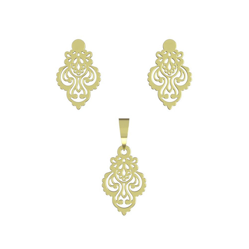 نیم ست طلا 18 عیار زنانه مدوپد مدل اسلیمی کد NA15278 نیم ست طلا 18 عیار زنانه مدوپد مدل اسلیمی کد NA15278