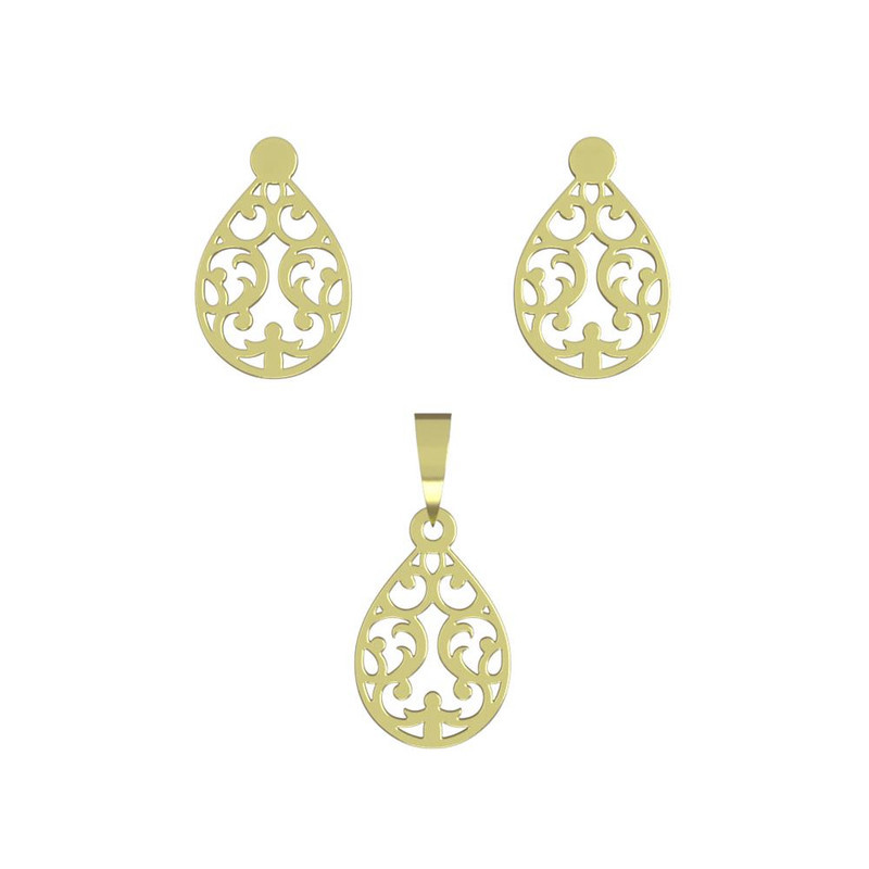 نیم ست طلا 18 عیار زنانه مدوپد مدل اسلیمی کد NA15279