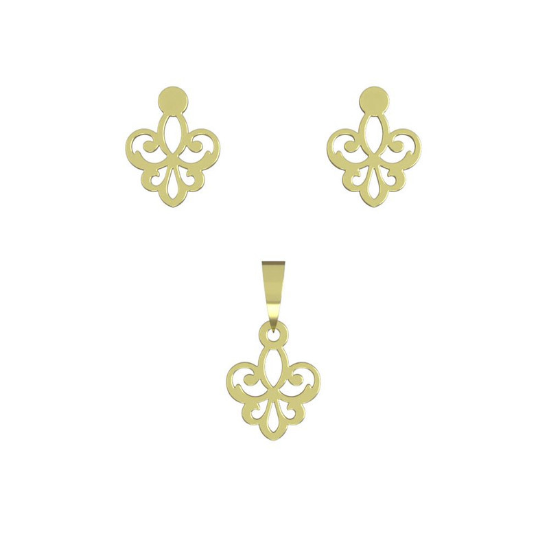 نیم ست طلا 18 عیار زنانه مدوپد مدل اسلیمی کد NA15286