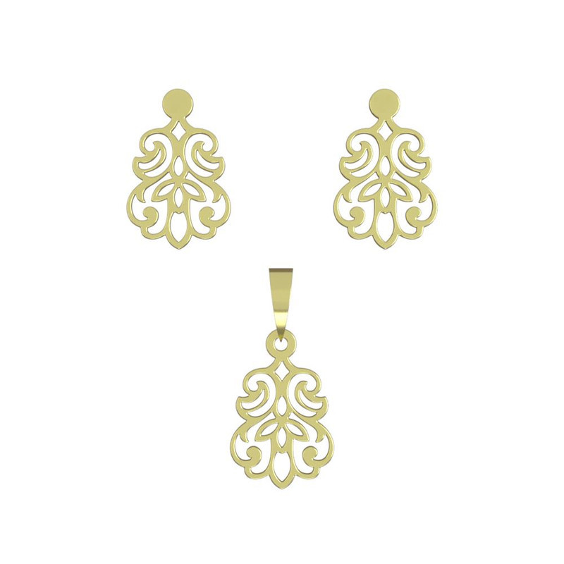 نیم ست طلا 18 عیار زنانه مدوپد مدل اسلیمی کد NA15293 نیم ست طلا 18 عیار زنانه مدوپد مدل اسلیمی کد NA15293