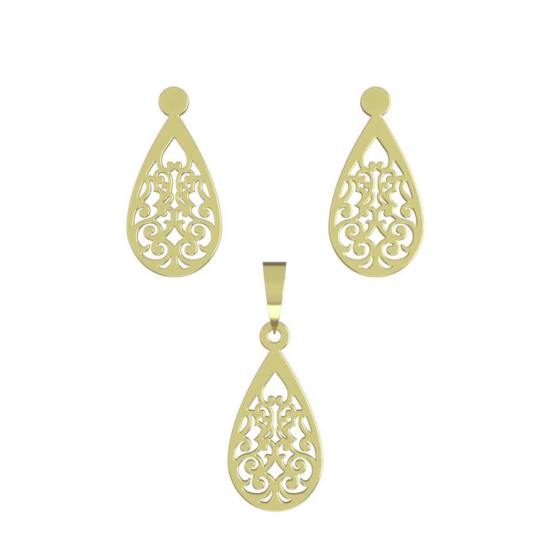 نیم ست طلا 18 عیار زنانه مدوپد مدل اسلیمی کد NA15306