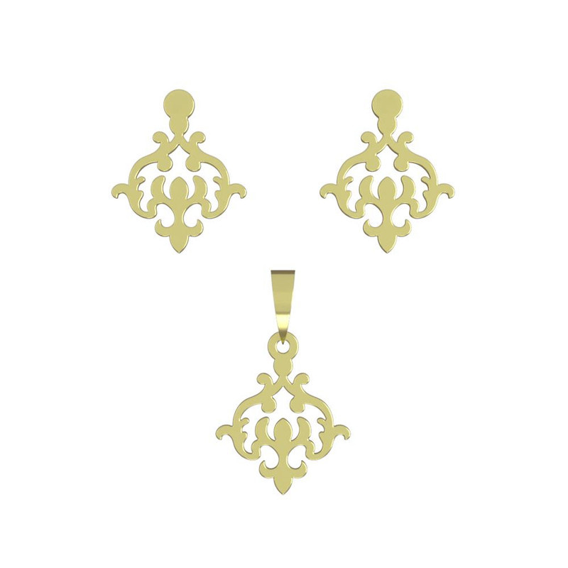 نیم ست طلا 18 عیار زنانه مدوپد مدل اسلیمی کد NA15317 نیم ست طلا 18 عیار زنانه مدوپد مدل اسلیمی کد NA15317