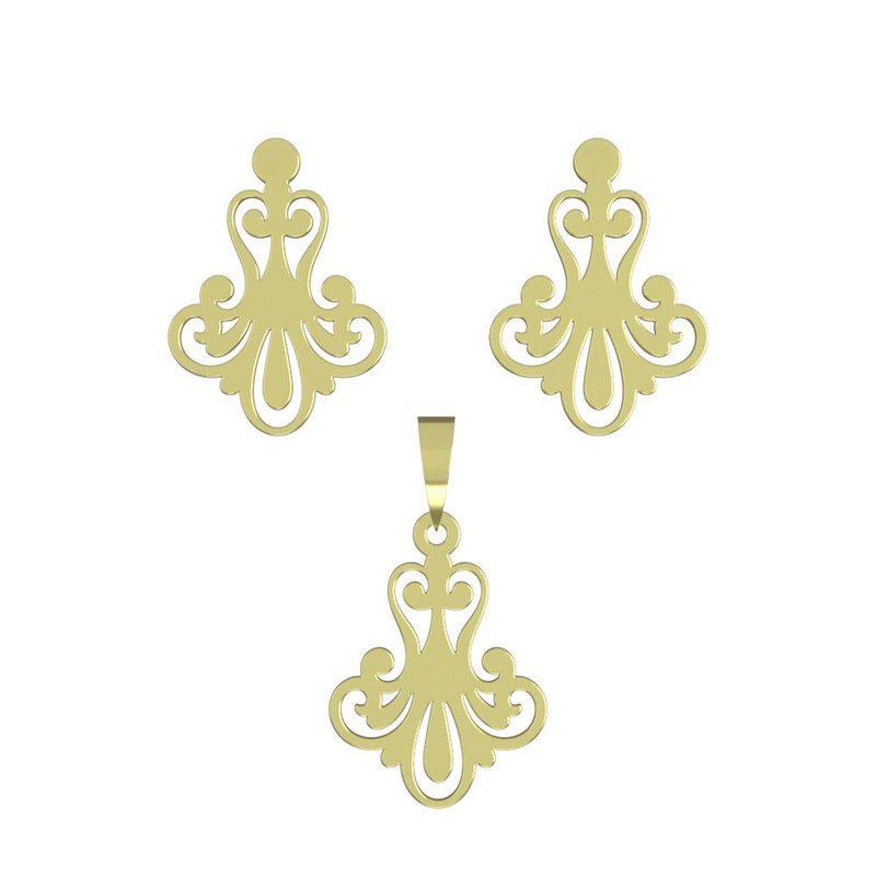 نیم ست طلا 18 عیار زنانه مدوپد مدل اسلیمی کد NA15320 نیم ست طلا 18 عیار زنانه مدوپد مدل اسلیمی کد NA15320