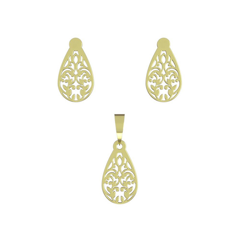 نیم ست طلا 18 عیار زنانه مدوپد مدل اسلیمی کد NA15318