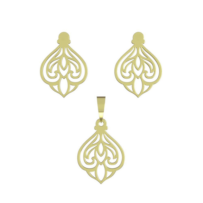 نیم ست طلا 18 عیار زنانه مدوپد مدل اسلیمی کد NA15327 نیم ست طلا 18 عیار زنانه مدوپد مدل اسلیمی کد NA15327