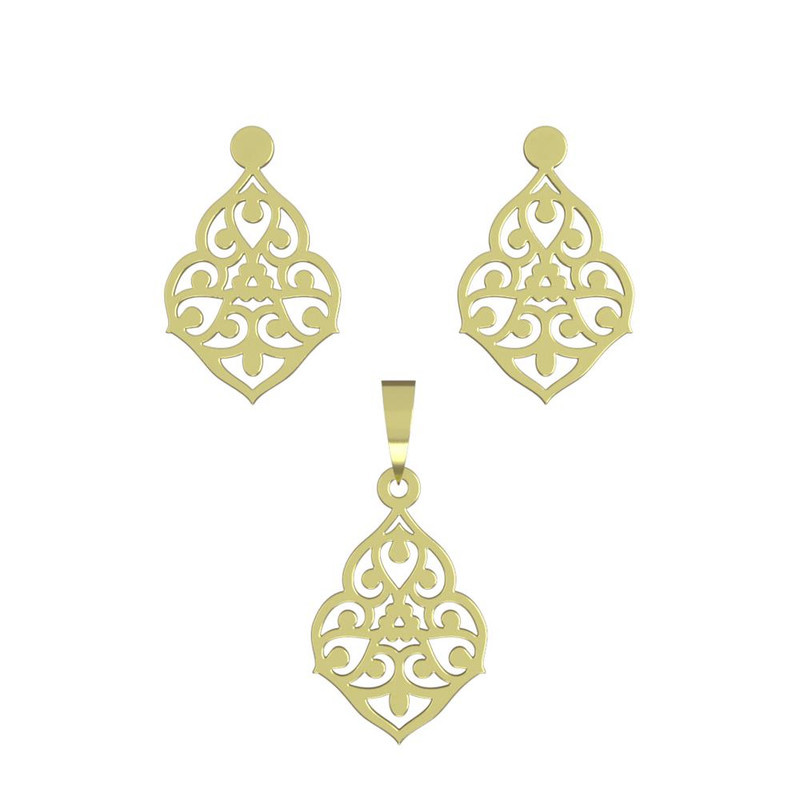 نیم ست طلا 18 عیار زنانه مدوپد مدل اسلیمی کد NA15336 نیم ست طلا 18 عیار زنانه مدوپد مدل اسلیمی کد NA15336