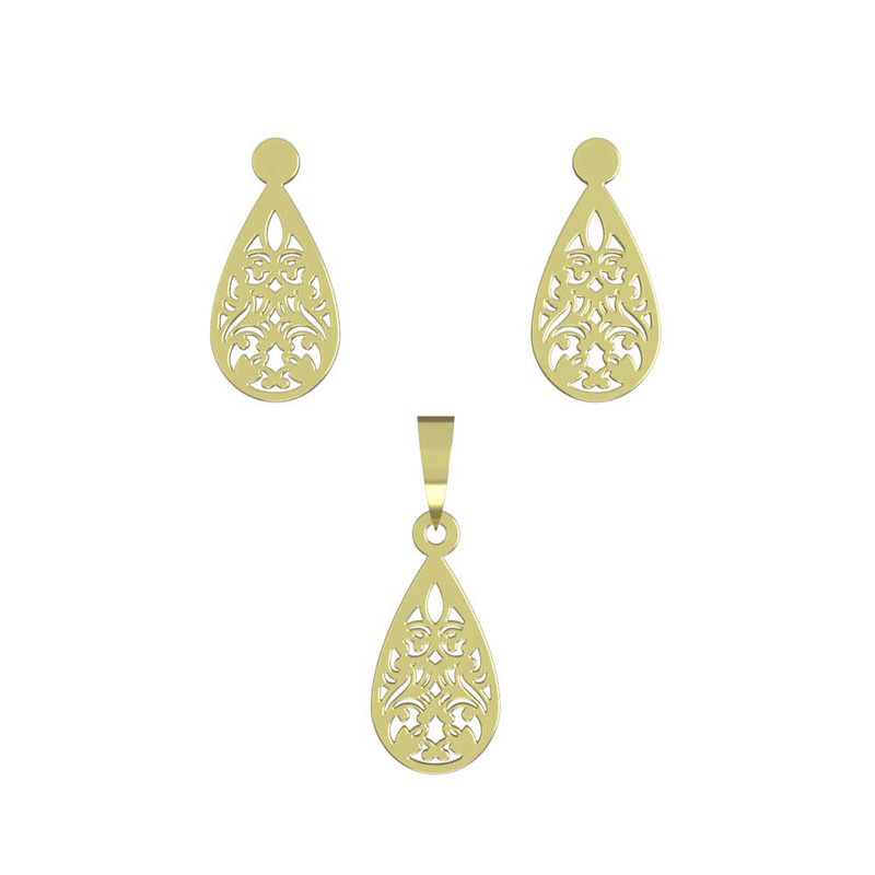 نیم ست طلا 18 عیار زنانه مدوپد مدل اسلیمی کد NA15338 نیم ست طلا 18 عیار زنانه مدوپد مدل اسلیمی کد NA15338