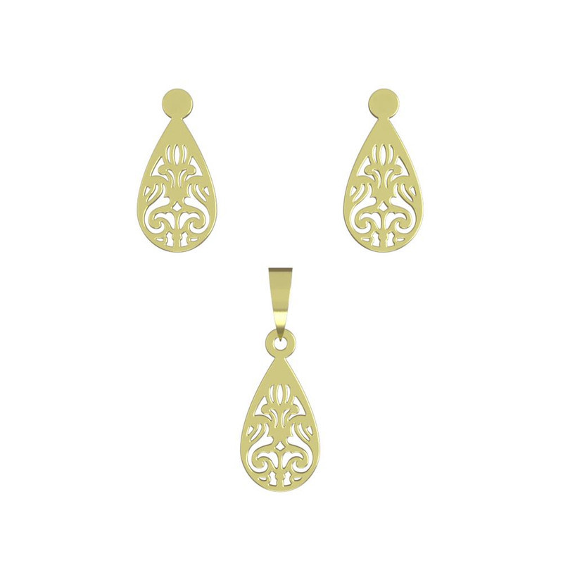 نیم ست طلا 18 عیار زنانه مدوپد مدل اسلیمی کد NA15339 نیم ست طلا 18 عیار زنانه مدوپد مدل اسلیمی کد NA15339