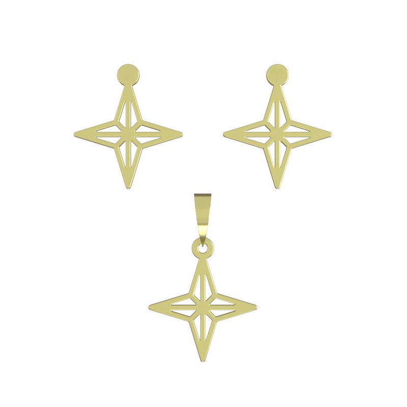 نیم ست طلا 18 عیار زنانه مدوپد مدل ستاره کد NA15431 نیم ست طلا 18 عیار زنانه مدوپد مدل ستاره کد NA15431