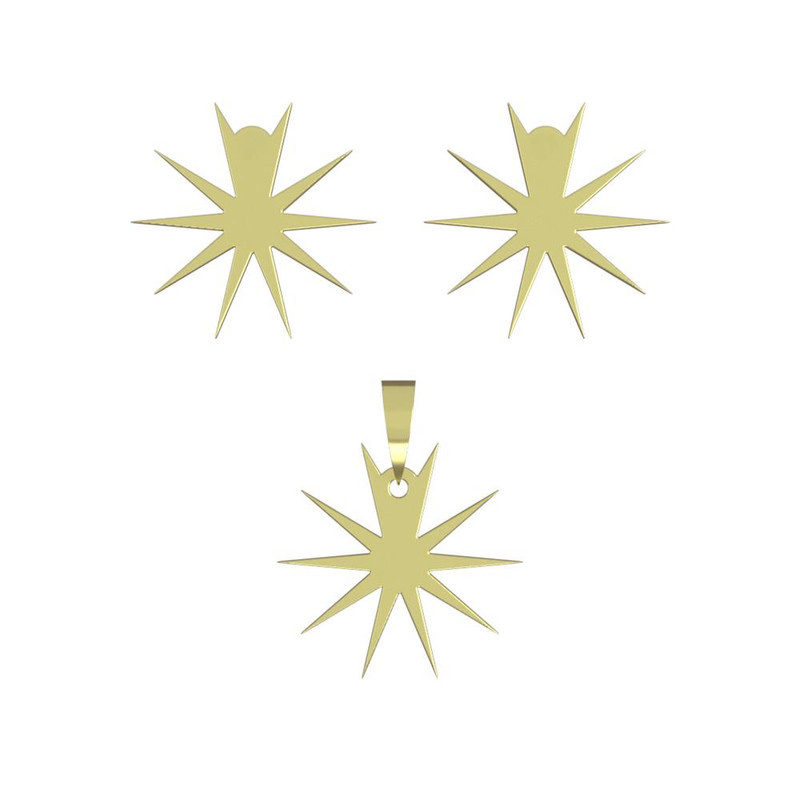 نیم ست طلا 18 عیار زنانه مدوپد مدل ستاره کد NA15565 نیم ست طلا 18 عیار زنانه مدوپد مدل ستاره کد NA15565