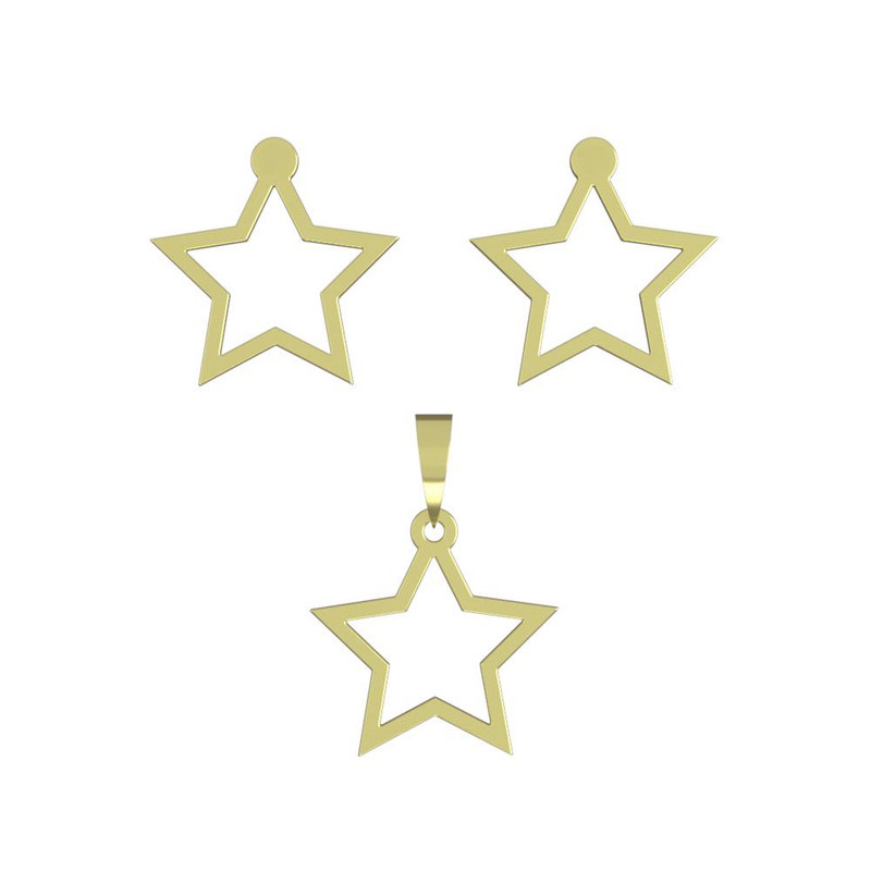 نیم ست طلا 18 عیار زنانه مدوپد مدل ستاره کد NA15581