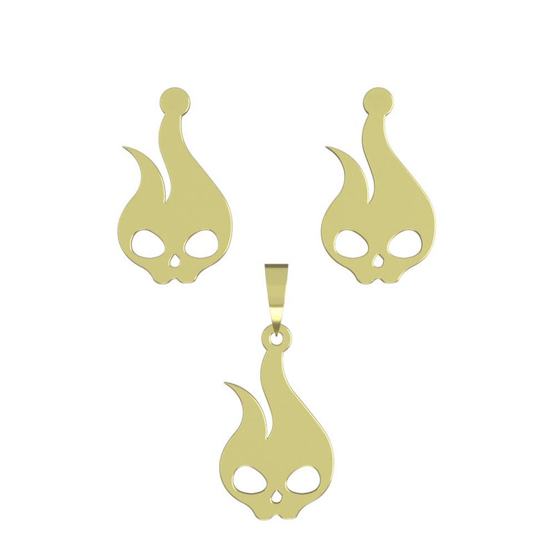 نیم ست طلا 18 عیار زنانه مدوپد مدل جمجمه کد NA15663 نیم ست طلا 18 عیار زنانه مدوپد مدل جمجمه کد NA15663