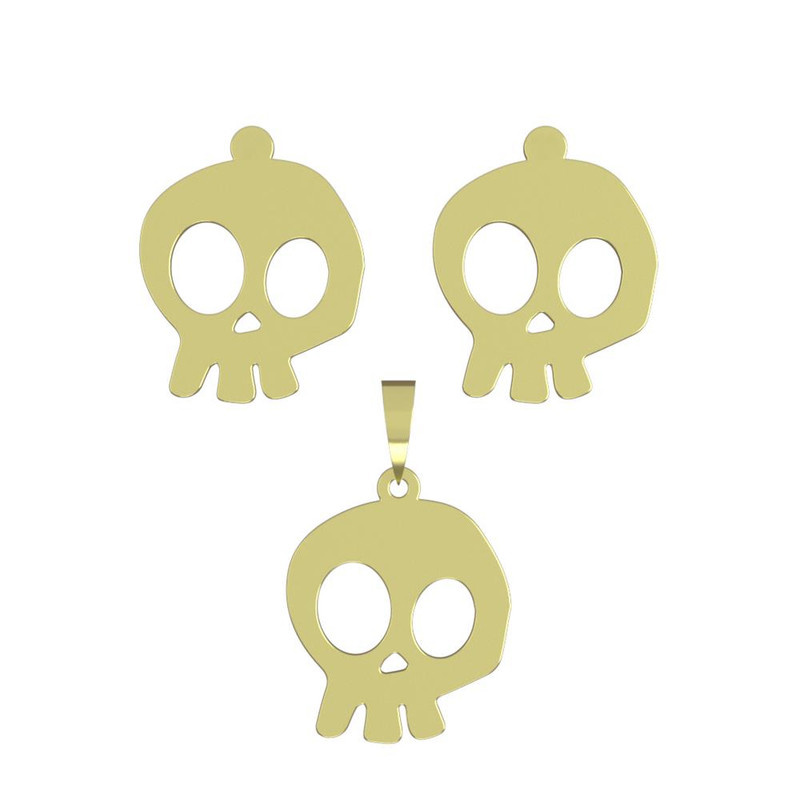 نیم ست طلا 18 عیار زنانه مدوپد مدل جمجمه کد NA15700 نیم ست طلا 18 عیار زنانه مدوپد مدل جمجمه کد NA15700