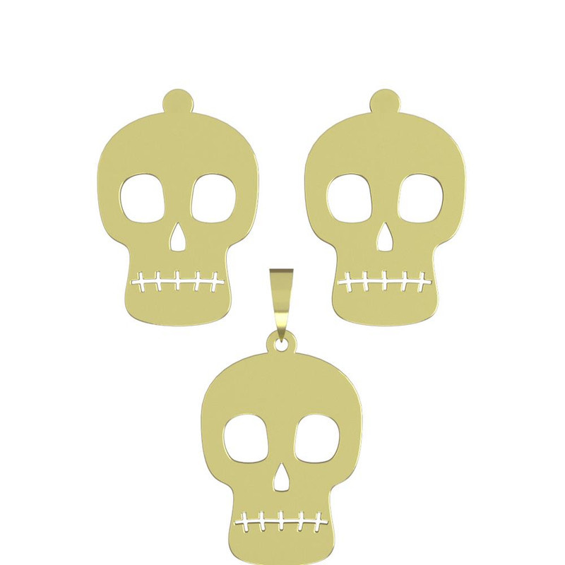 نیم ست طلا 18 عیار زنانه مدوپد مدل جمجمه کد NA15701