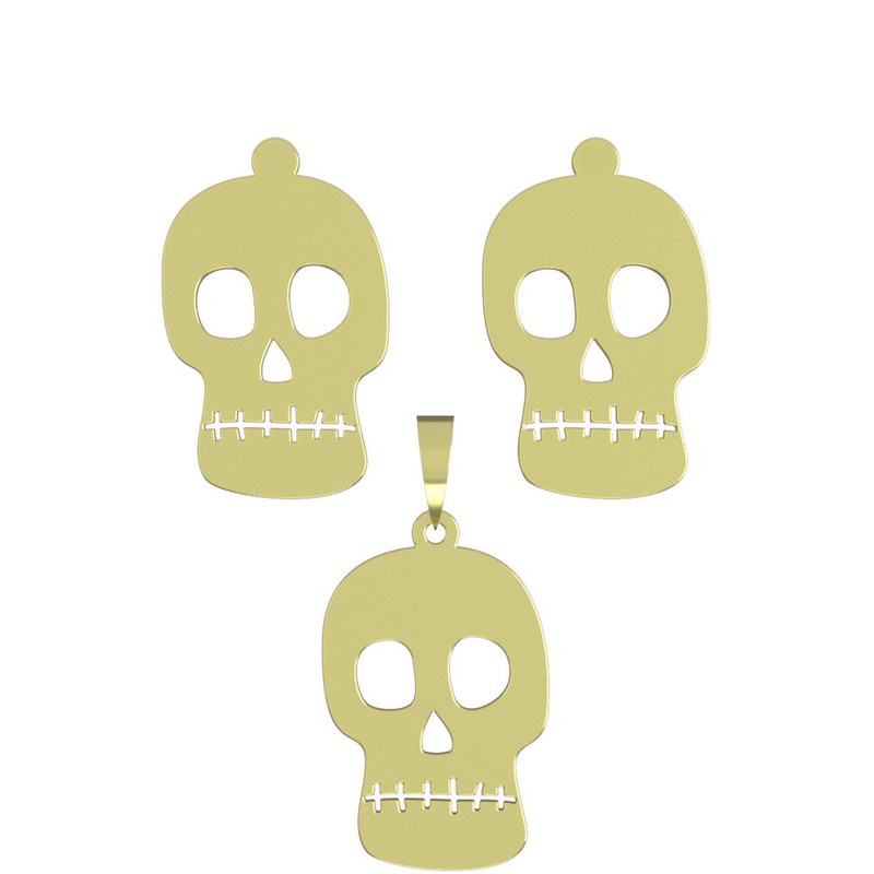 نیم ست طلا 18 عیار زنانه مدوپد مدل جمجمه کد NA15702