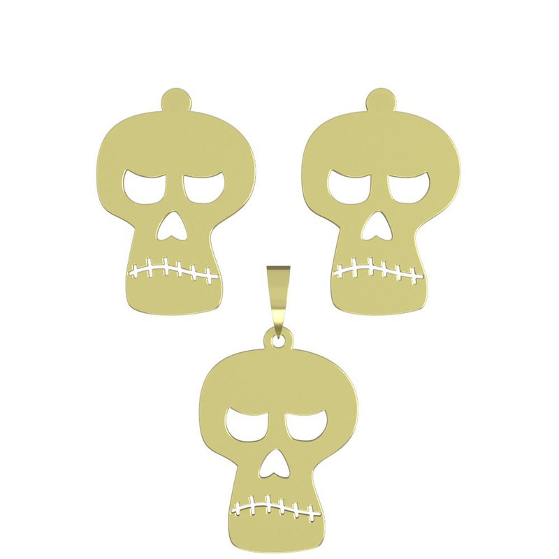 نیم ست طلا 18 عیار زنانه مدوپد مدل جمجمه کد NA15704 نیم ست طلا 18 عیار زنانه مدوپد مدل جمجمه کد NA15704