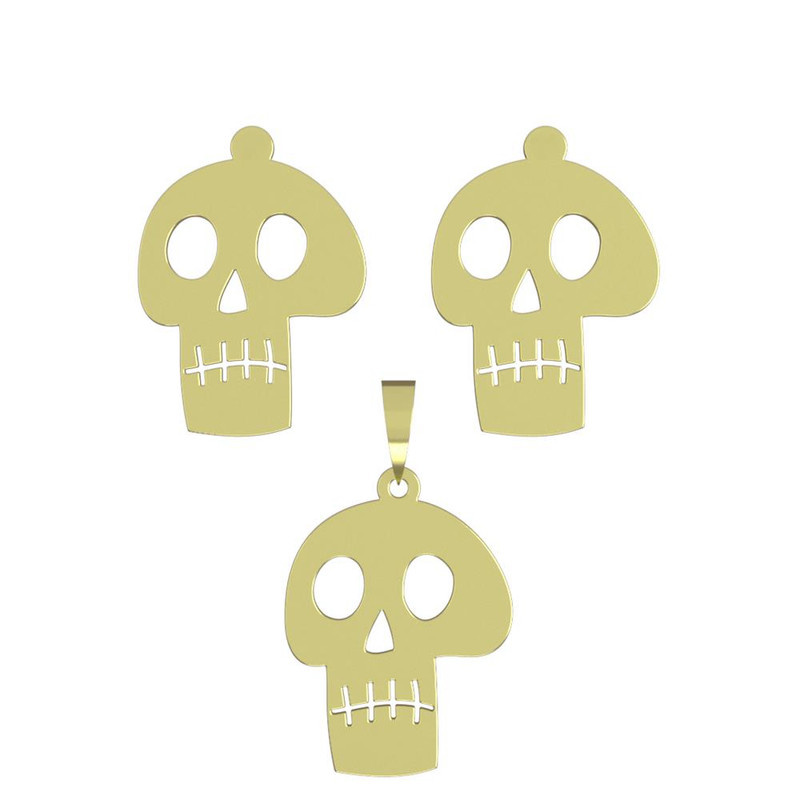 نیم ست طلا 18 عیار زنانه مدوپد مدل جمجمه کد NA15707 نیم ست طلا 18 عیار زنانه مدوپد مدل جمجمه کد NA15707