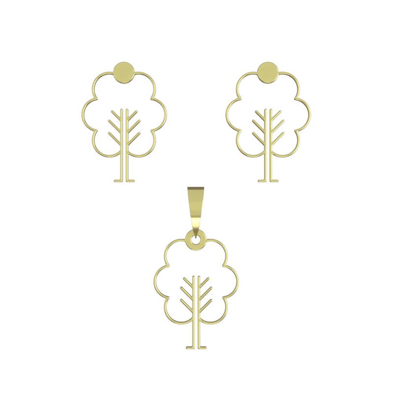 نیم ست طلا 18 عیار زنانه مدوپد مدل درخت کد NA15761