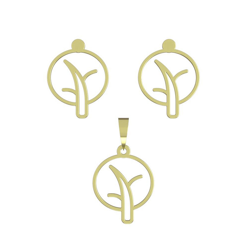 نیم ست طلا 18 عیار زنانه مدوپد مدل درخت کد NA15801