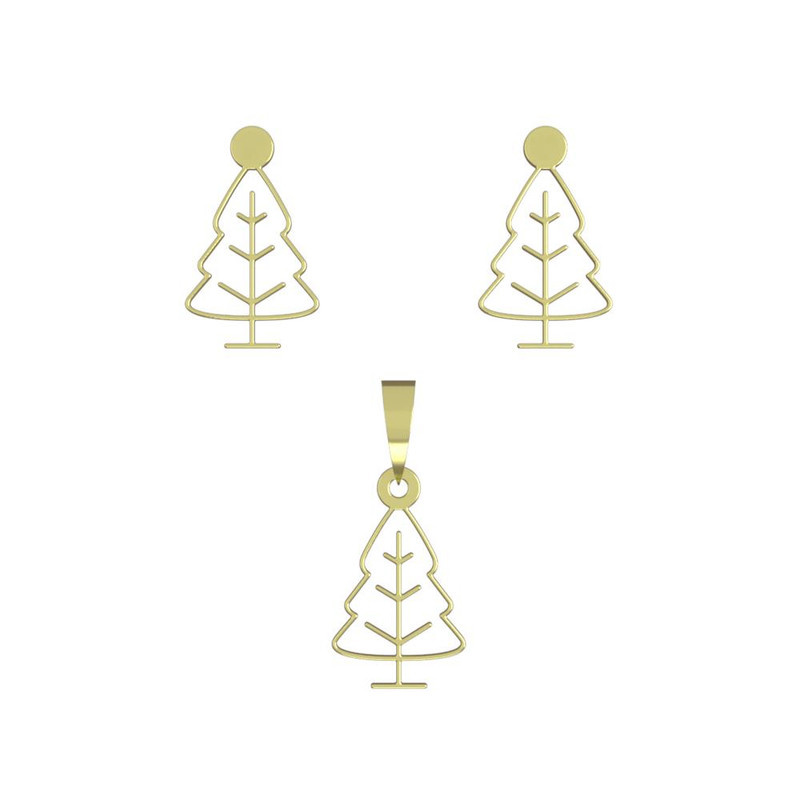 نیم ست طلا 18 عیار زنانه مدوپد مدل درخت کد NA15811