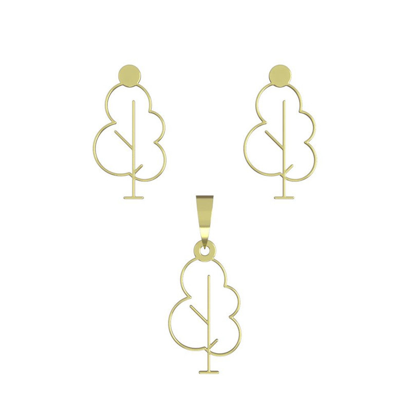 نیم ست طلا 18 عیار زنانه مدوپد مدل درخت کد NA15813