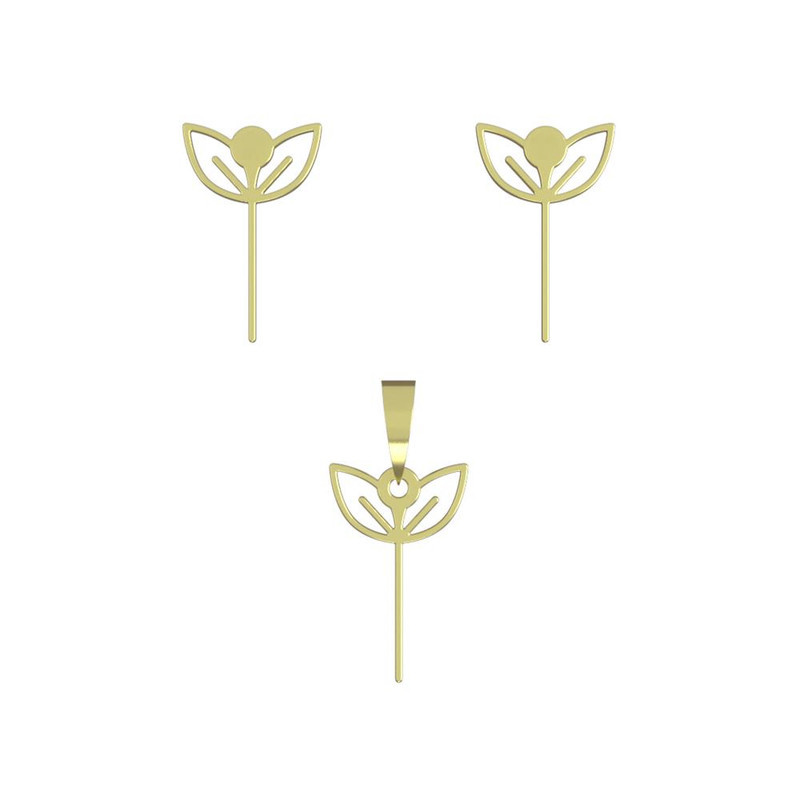 نیم ست طلا 18 عیار زنانه مدوپد مدل برگ کد NA15991 نیم ست طلا 18 عیار زنانه مدوپد مدل برگ کد NA15991