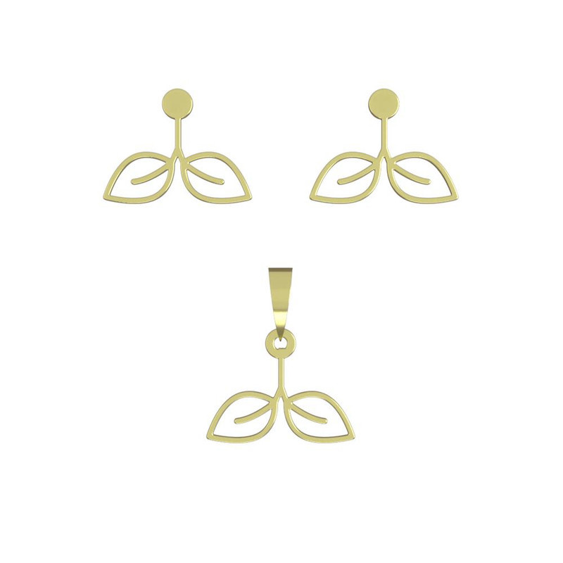 نیم ست طلا 18 عیار زنانه مدوپد مدل برگ کد NA16001 نیم ست طلا 18 عیار زنانه مدوپد مدل برگ کد NA16001