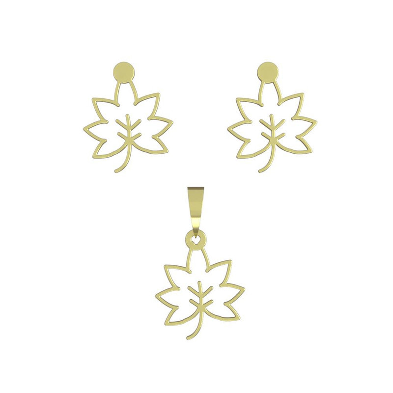 نیم ست طلا 18 عیار زنانه مدوپد مدل برگ کد NA16025 نیم ست طلا 18 عیار زنانه مدوپد مدل برگ کد NA16025