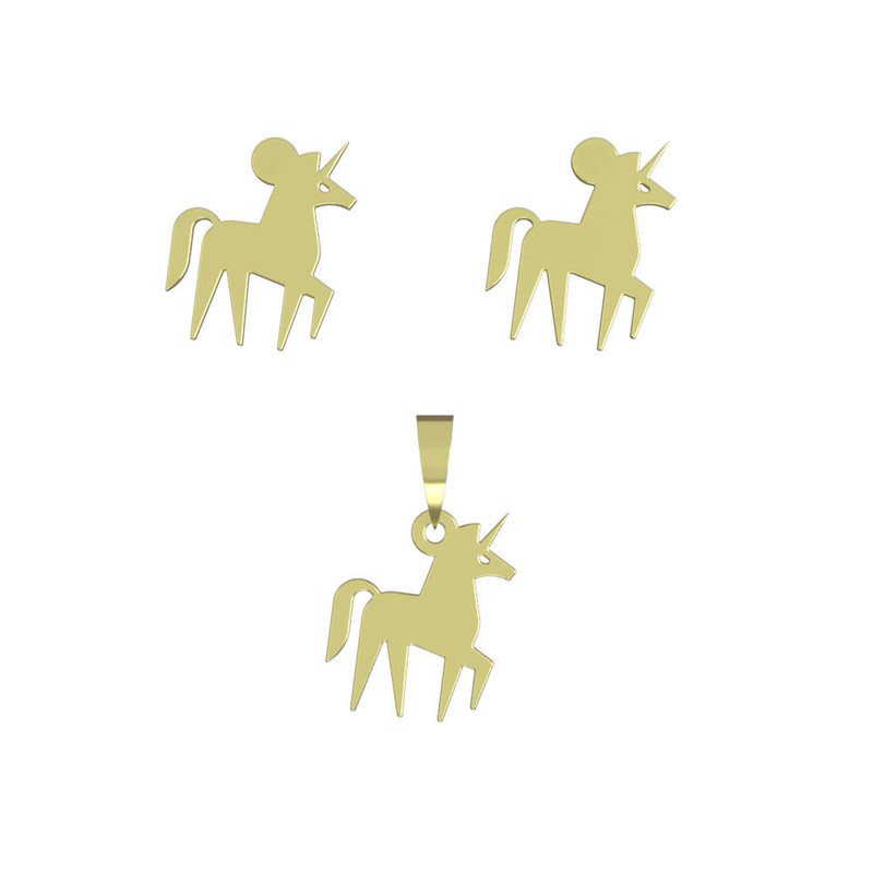 نیم ست طلا 18 عیار زنانه مدوپد مدل یونیکورن کد NA16052 نیم ست طلا 18 عیار زنانه مدوپد مدل یونیکورن کد NA16052