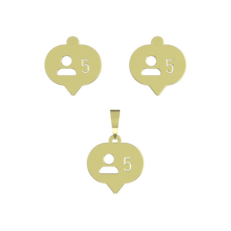 نیم ست طلا 18 عیار زنانه مدوپد مدل علامت فالوور کد NA16038 نیم ست طلا 18 عیار زنانه مدوپد مدل علامت فالوور کد NA16038