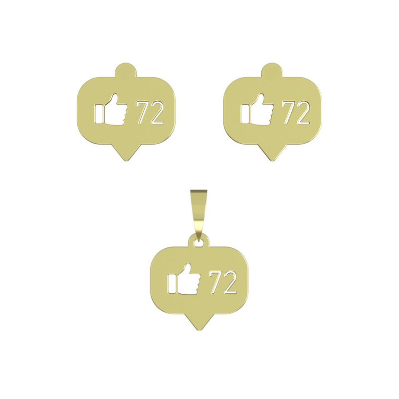 نیم ست طلا 18 عیار زنانه مدوپد مدل علامت لایک کد NA16039 نیم ست طلا 18 عیار زنانه مدوپد مدل علامت لایک کد NA16039